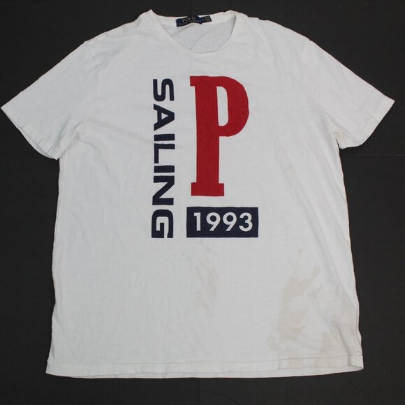 Polo Ralph Lauren Other - Polo Ralph Lauren Sailing 1993 White Tshirt Size Large Stain